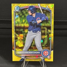 2025 Bowman Draft Sapphire Josiah Hartshorn #BDC-21 Yellow Refractor /75 (RC)