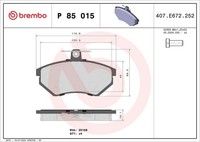 Brembo Bremsbelagsatz, Scheibenbremse P 85 015 FüR VW Seat