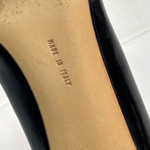 Ferragamo Heels Pumps Italy 9.5 AA Narrow Black Leather Classic Comfort Plain - Picture 9 of 10