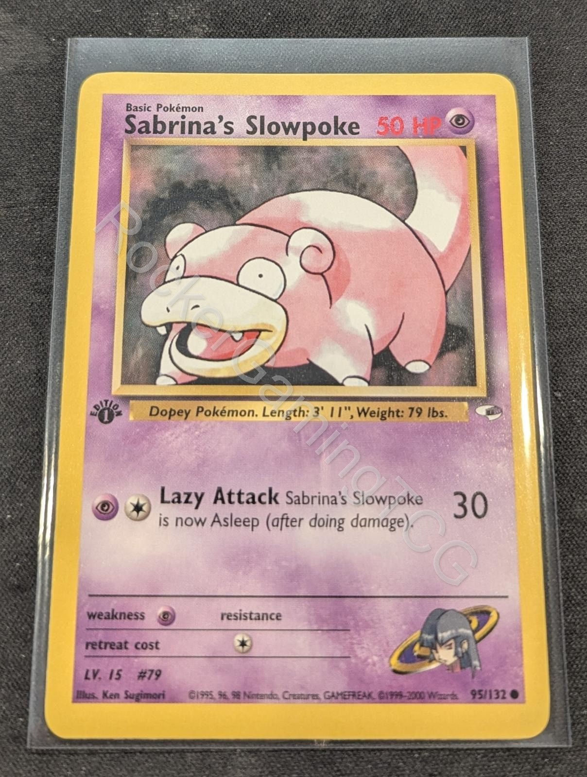 Sabrina's Slowpoke 95/132 C Gym Heroes Pokemon 1st Edition NM