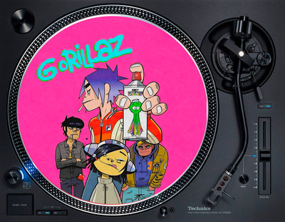 The Gorillaz Spraypaint Artwork Blur 12'' Turntable Slipmat DJ Vinyl Record Mat