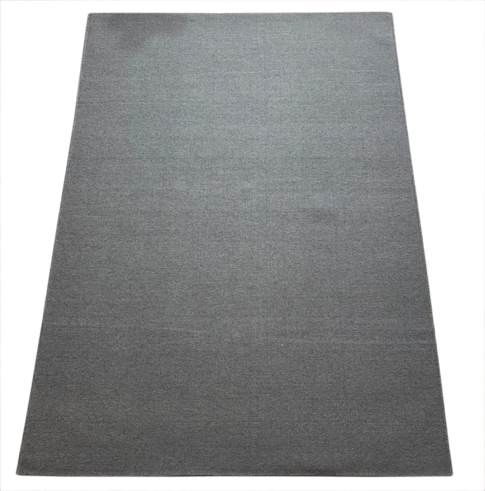 160x230 CM Kilim Alfombra Tejida A Mano Tejido Plano Gris 100% Lana - Imagen 1 de 4