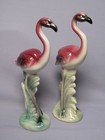 Two Ceramic Flamingo's from 40's-50's in Pink-White-Green — photo 3