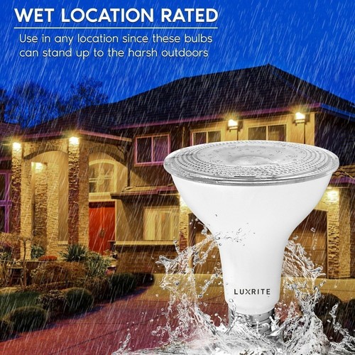 Luxrite 12-Pack LED PAR30 Flood Light Bulb Soft White 11W Dimmable Wet Rated - Picture 2 of 7