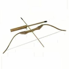 NEW WOODEN BOW WITH 3 ARROWS AND QUIVER--Kids Wood Archery Bow for Hunting TOY 