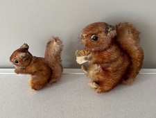 Steiff Vintage Mama and Baby Squirrel Plush Stuffed Animal Set