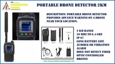 Portable Drone Detector 2KM 30MHz-6.4GHz IP67 Audible Vibration Alarm