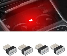 4PCS USB LED Car Interior Atmosphere Lamp, Plug-In USB Decor Night Light, Portab