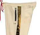 EUC REASON YELLOW DRAWSTRING PANTS METALLIC GOLD STRIPE DOWN OUTSIDE LEGS - MED — photo 2