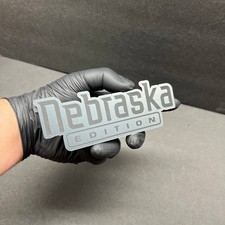 Nebraska Edition Text Car Badge Emblem Engraved Acrylic Custom Fender Truck 4x4