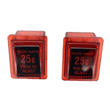 Suzo-Happ Arcade Game Reject Button Assembly - Red - Set of 2