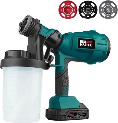 NEU MASTER Cordless Paint Sprayer with 3 Patterns for Fence Cabinets