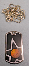 “Basketball Dog Tag with Chain – Single Tag – JDS – NOS”