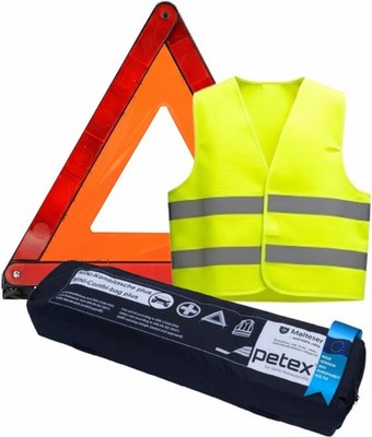 ERSTE HILFE 3in1 Set Verbandszeug Warnweste Warndreieck Masken Kombi AUGUST 2030