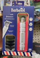 Barbasol Stainless-Steel Rechargeable Zero-Gapped T-Blade Beard Hair Trimmer NEW