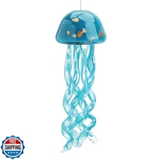 Handblown Art Glass Jellyfish Wind Chime,Glass Jellyfish Hanging 