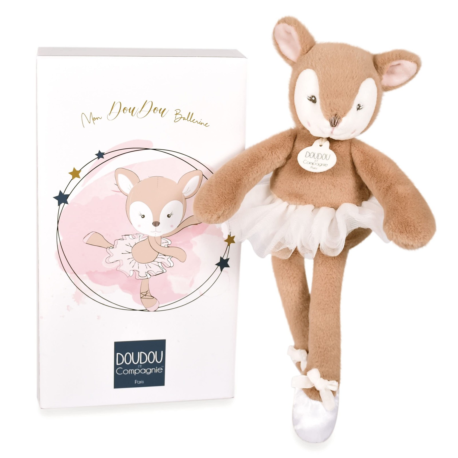 Peluche Faon beige de 30 cm de la Collection Faon Tutu Ballerine