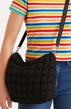 Image of VALENTINO ORLANDI Large Black Quilted Purse Crossbody Messenger Bag Tote $259