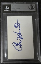 Chris Warren Signed 3x5 Index Card Beckett Encapsulated NFL Seattle Seahawks 