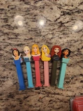 Lot 6 Disney Princess Pez Dispensers Pocahontas Cinderella Belle Ariel Snow Mula