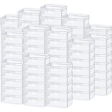 Clear Plastic Storage Containers for Beads 100 Pcs Small 2.1 x 2.1 x 0.8 Inch