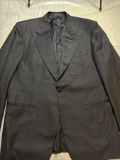 Canali Bertini Mens 42R Black Tuxedo Dinner Jacket Super 120s Wool Italy