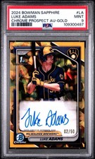 2024 Bowman Prospect 1st  Chrome Sapphire Luke Adams Gold Auto /50 PSA 9  🔥