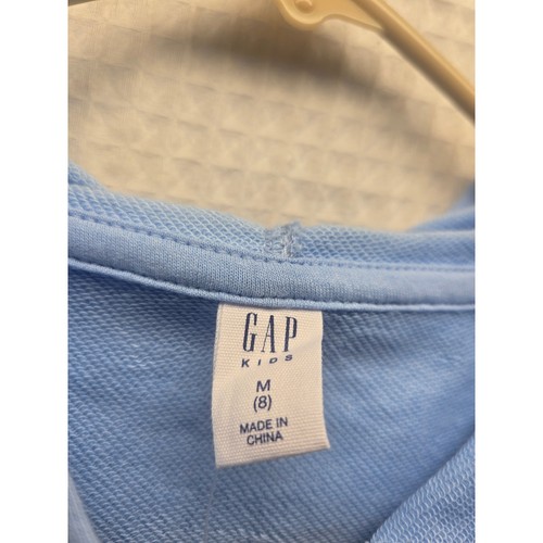 Gap Unisex Hoodie Size 8 Blue Fleece Hooded Lightweight Full Zip 6748 - Picture 4 of 7