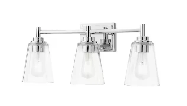 Aplique moderno de montaje en pared cromado de 3 luces Hampton Bay Foto 4 de 4