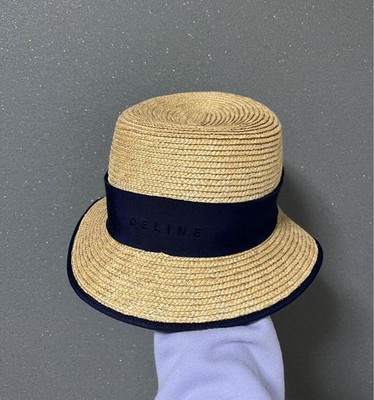 Celine Women Cap Hat Bucket Straw Limited Edition VHTF Popular Products Fashiona