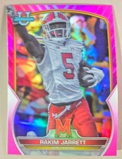 2022 Bowman University Chrome #2 Rakim Jarrett Pink Refractor Maryland Terrapins