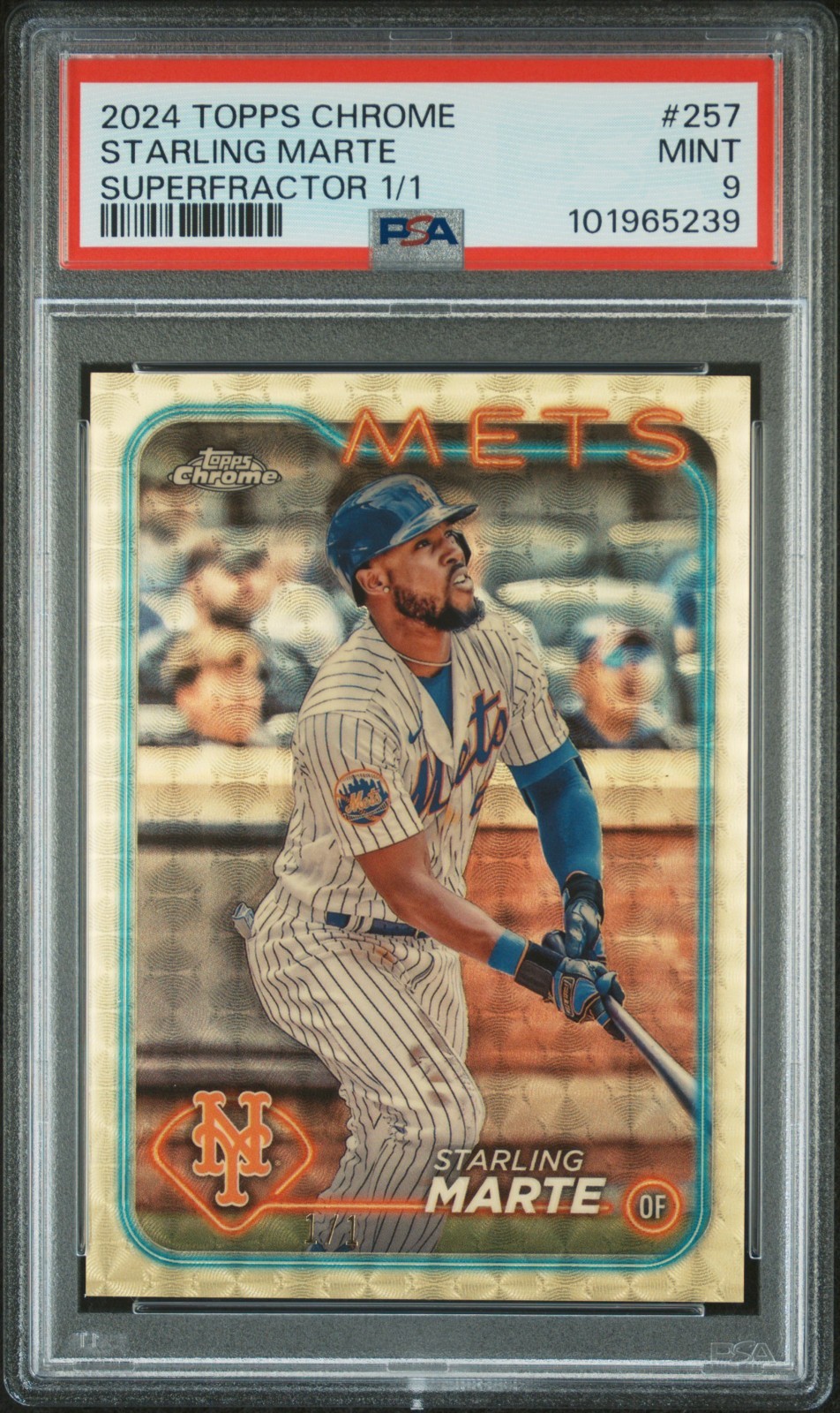 2024 Topps Chrome Starling Marte SuperFractor #1/1 Mets PSA 9