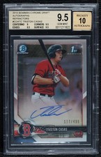 2018 Bowman Draft Chrome Pick Refractor Triston Casas BGS 9.5 GEM MINT Auto 1v3