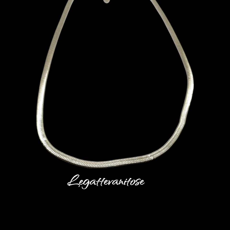 Collana  donna in Acciaio  color argento snake  collana steel 316 L  34 cm - Immagine 4 di 4