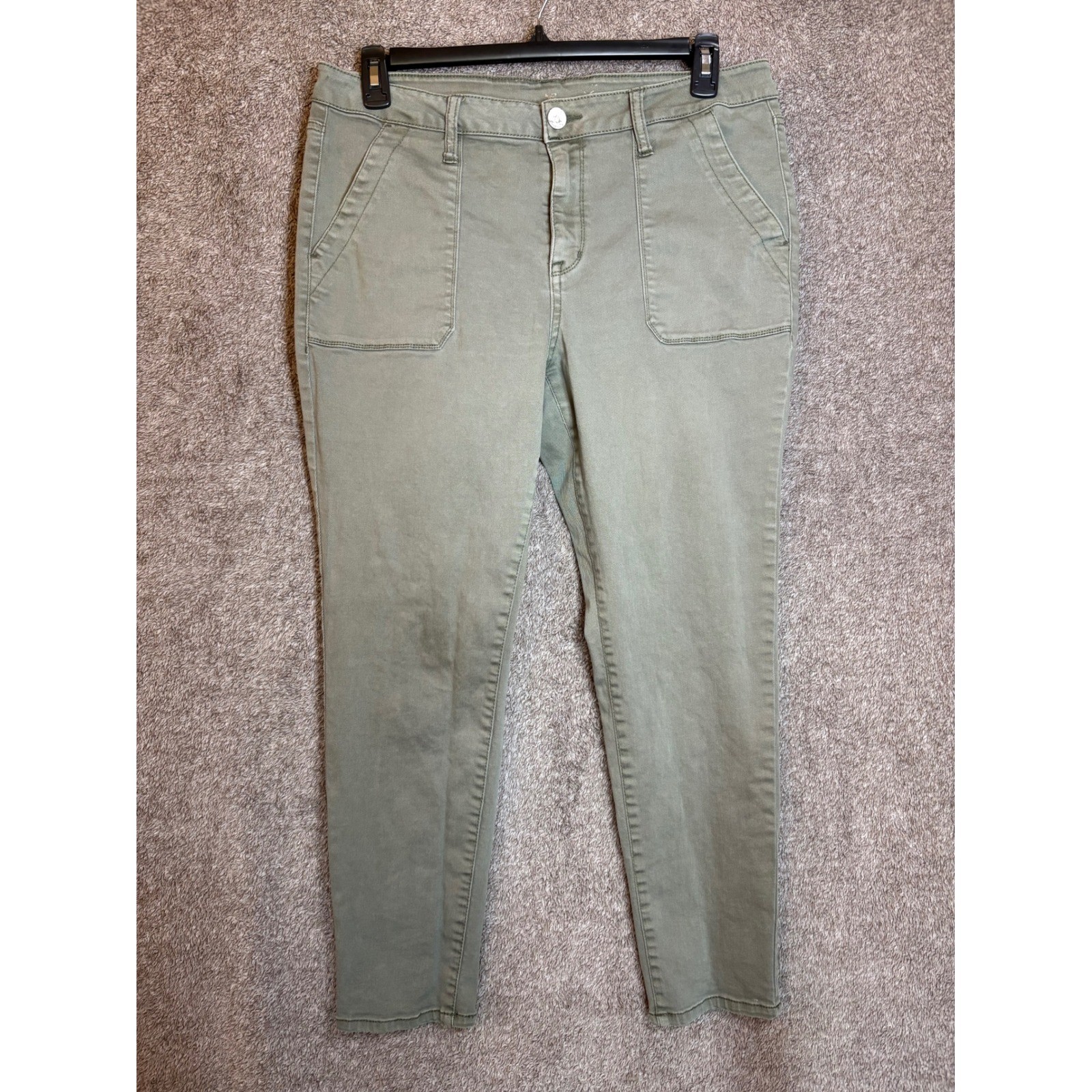 Utility by Seven7 Olive Green Skinny Ankle Utility Pants Size 14