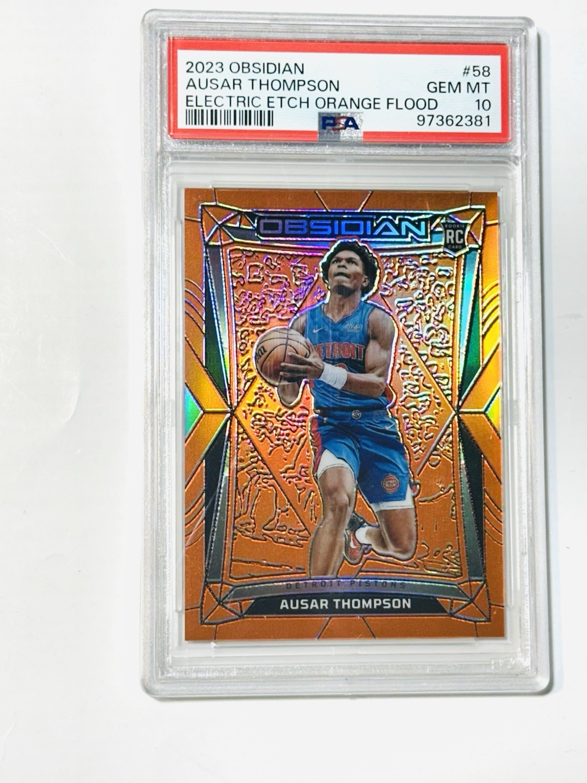 2023-24 Obsidian - Ausar Thompson #58 Electric Etch Orange Flood /99 *RC*🔥