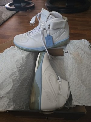 Nike Air Force 25 High Top Sneaker White/Blue Men s Lace-Up 315015-103.