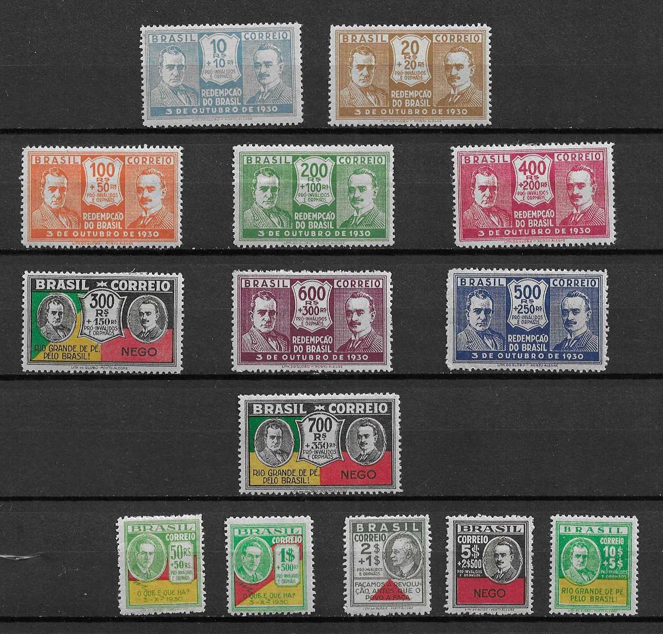 Brazil 1931 revolution set Sc 342-355 MH