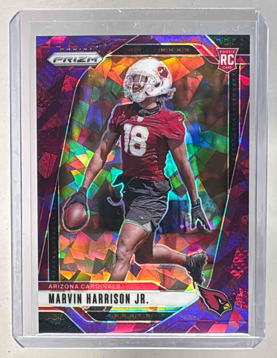 Marvin Harrison Jr 2024 Panini Prizm #375 Purple Ice Rookie RC /225