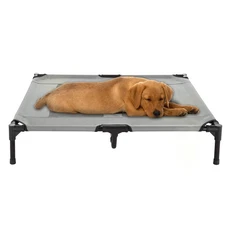 Elevated Dog Bed 36x29.75 Portable Pet Cot w/ Non-Slip Feet Indoor Outdoor Gray
