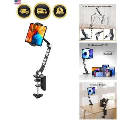 Cell Phone Tablet Desk Mount Holder Stand 360° Adjustable for iPad Samsung