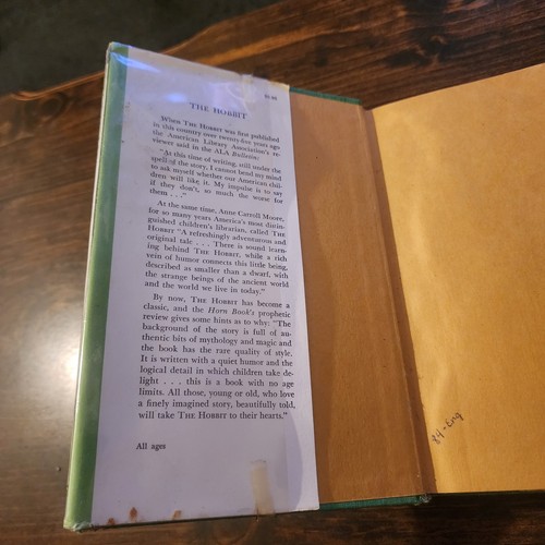 THE HOBBIT J.R.R. Tolkien HCDJ 1966 1ST Edition US Printing 36th Ed. Ex Libris - Imagen 6 de 24