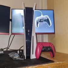 Sony PS5 Disc / Blu-Ray Edition with Upgraded Hall Effect Red Controller - White
