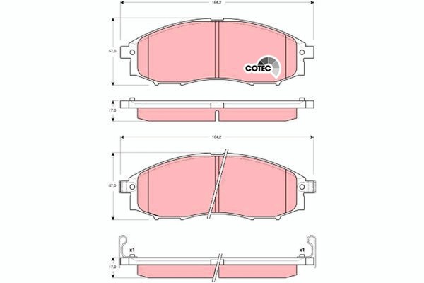 Bremsbelagsatz Scheibenbremse Cotec TRW GDB3340 FüR Pathfinder Pick Nissan R50 2-image