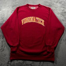 Virginia Tech Hokies Sweatshirt Men's Large Maroon Crewneck Steve Barry's VTG