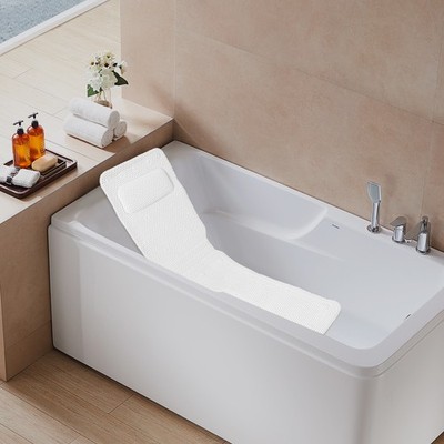Bathtub Mat with Pillow Home Moisture-proof White Bath Tub Cushion PVC Foaming