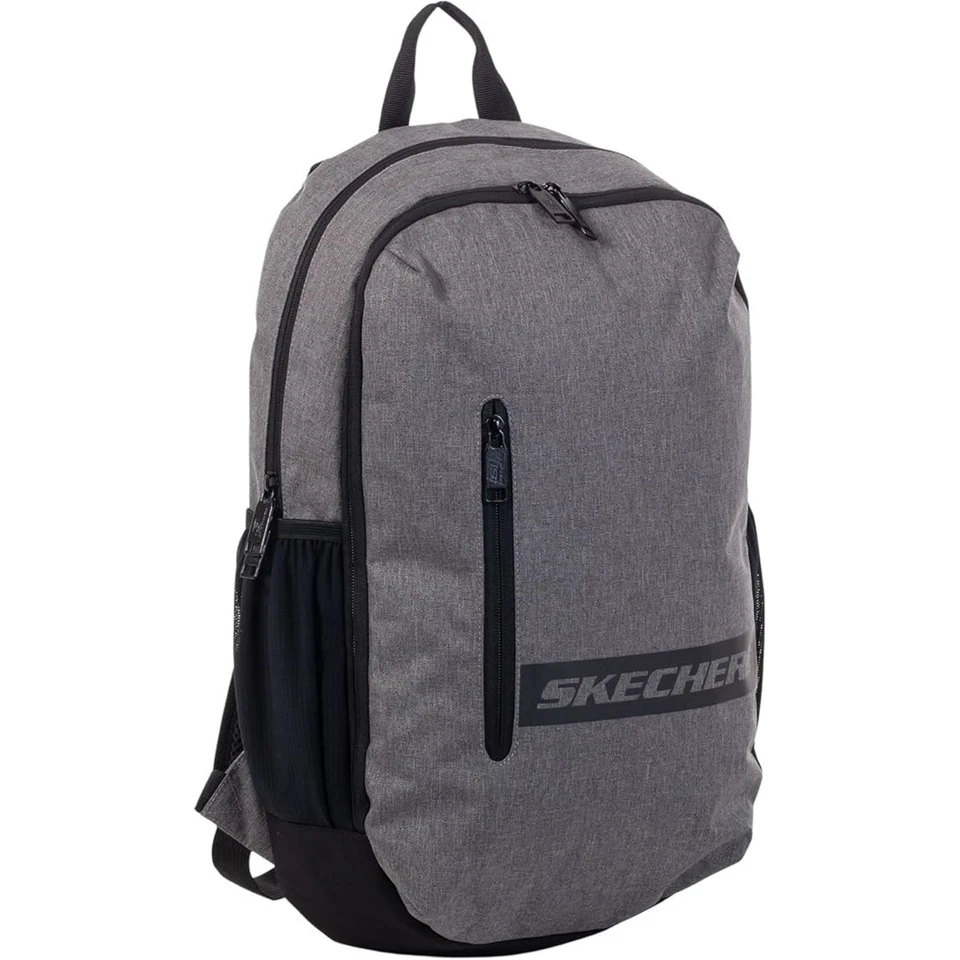 Mochila de nailon duradera Skechers 365 gris para computadora portátil atlética viaje escuela unisex Foto 4 de 4