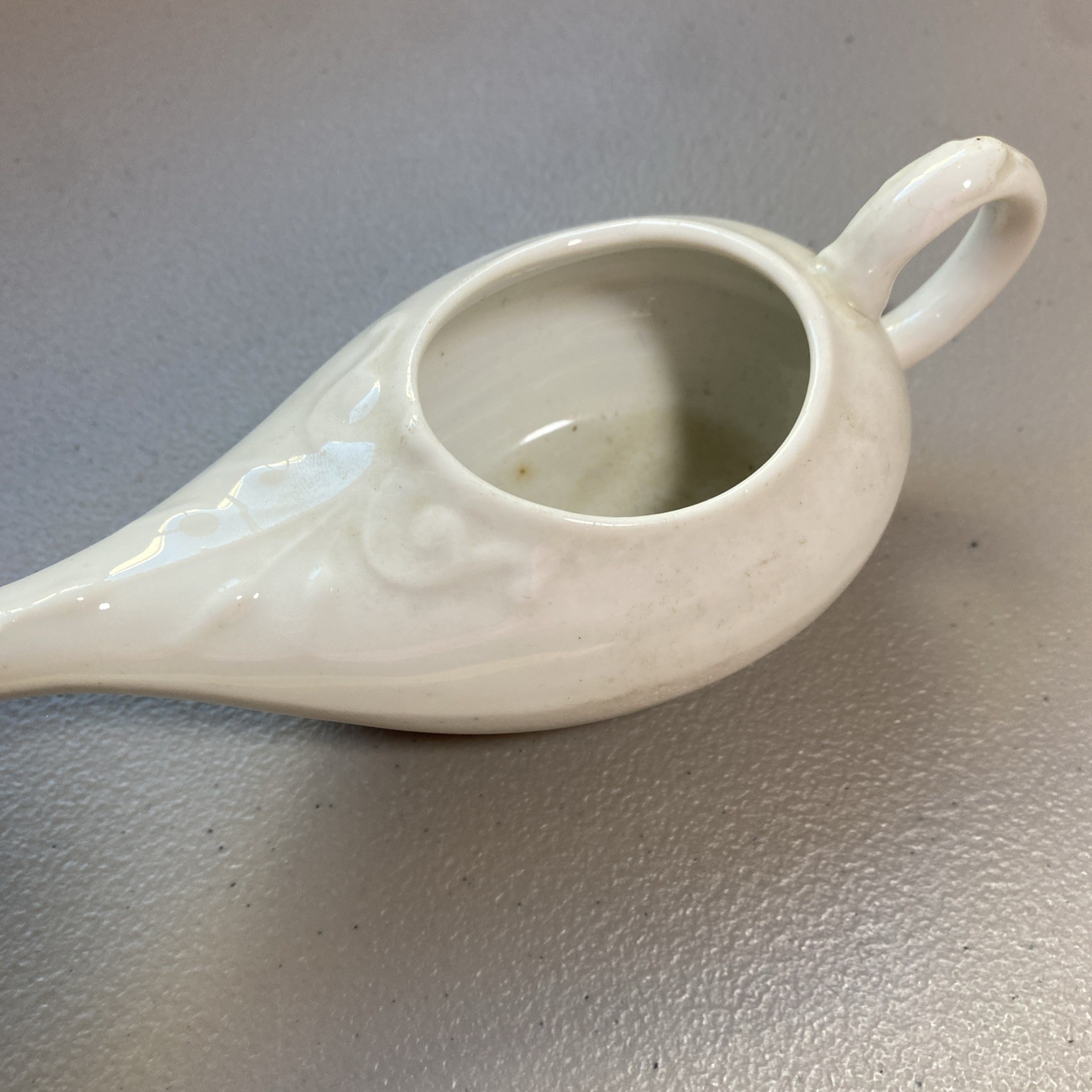 Vintage Antique Medical White Porcelain INVALID FEEDER / Hospital Infant Feeder