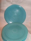 Fiesta TURQUOISE 9.5" LUNCH Plates Homer Laughlin USA Fiestaware Set of 4