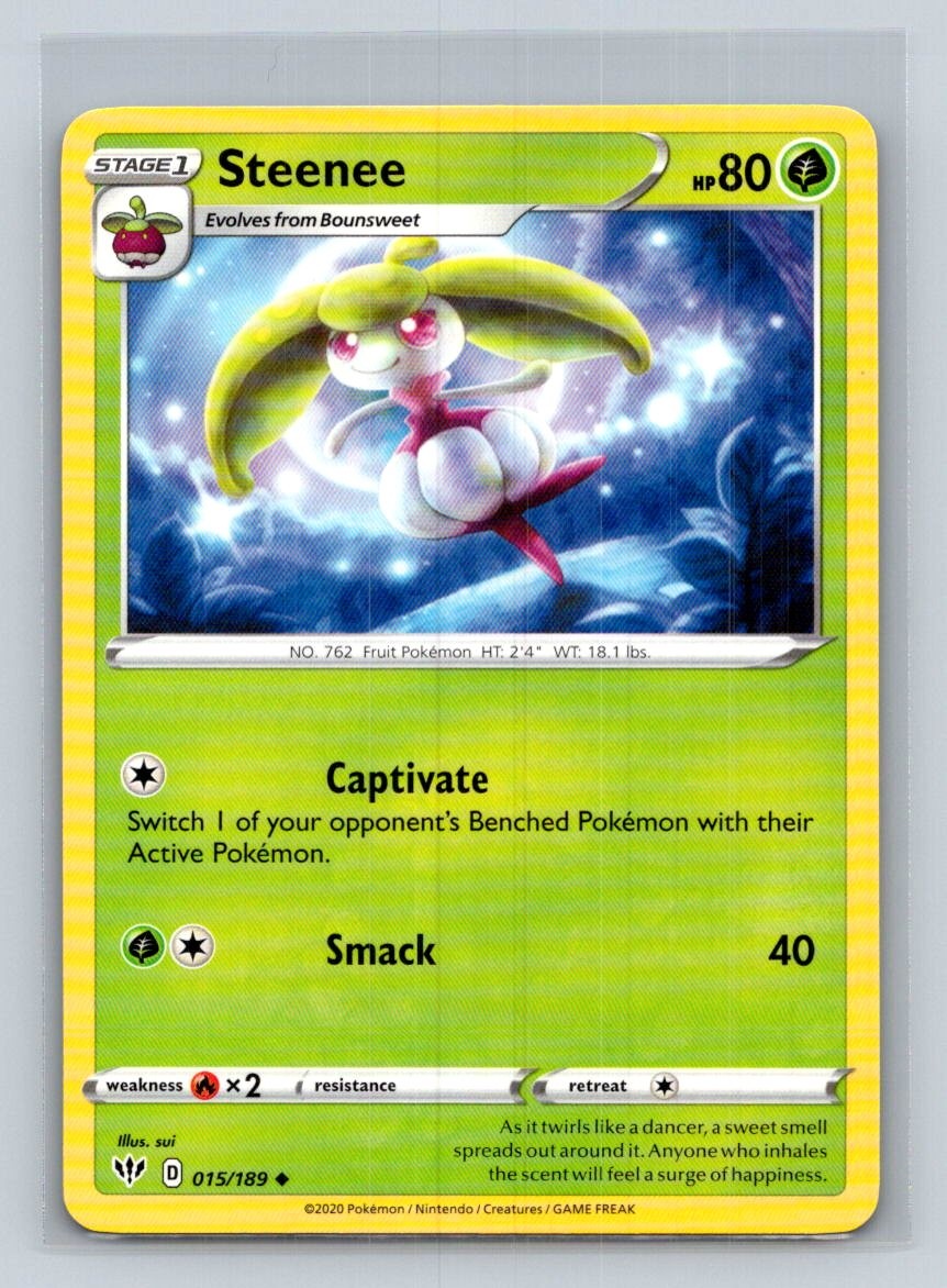 Steenee #015/189 SWSH03: Darkness Ablaze Uncommon - Pokemon Cards E8